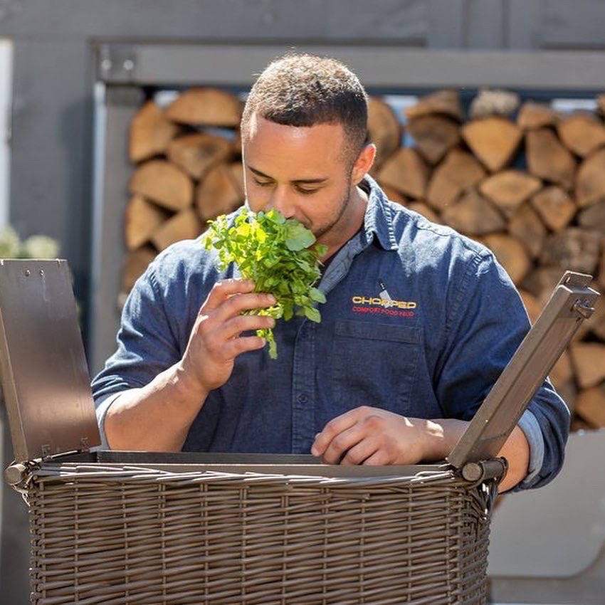 Pietro Mazzella with the Chopped mystery basket