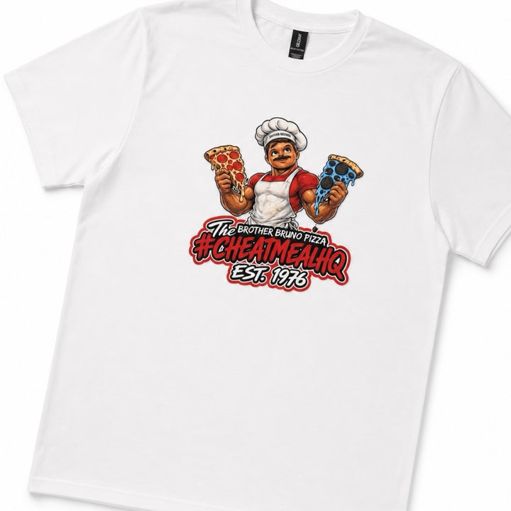 Official Brother Bruno Pizza limited-edition white T-shirt