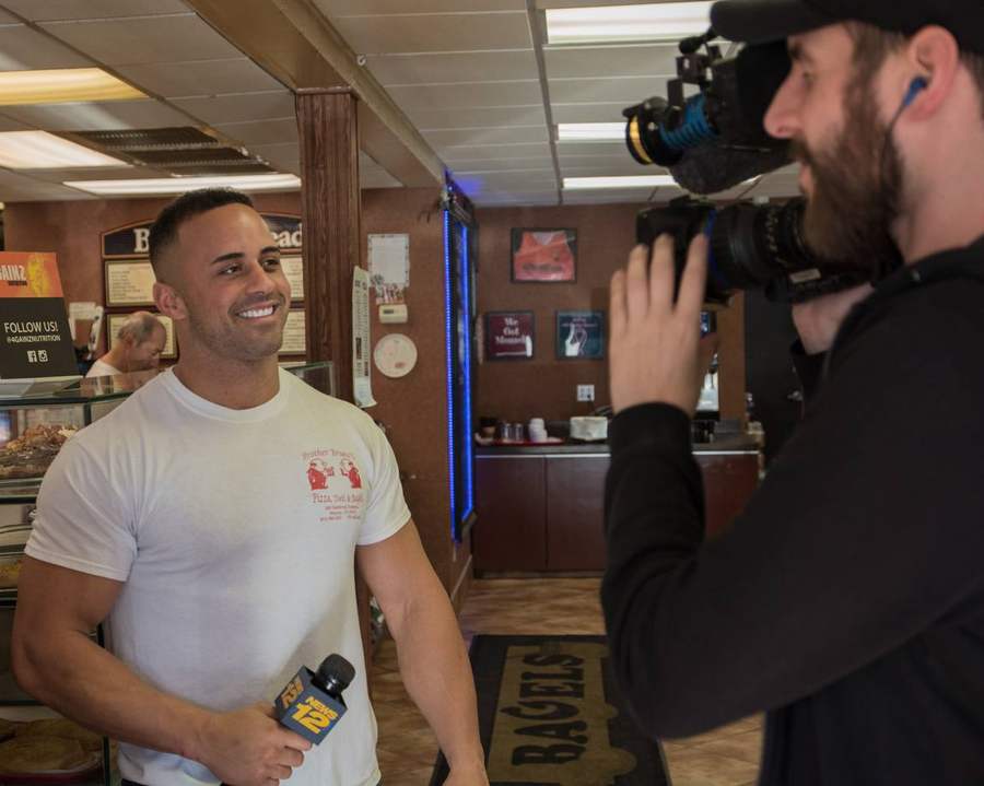 Pietro being interviewed by News 12 New Jersey